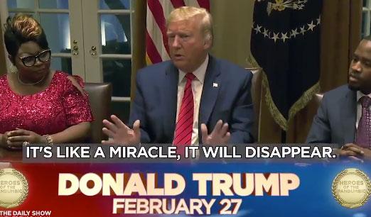 President Trump on February 27 on COVID-19.
