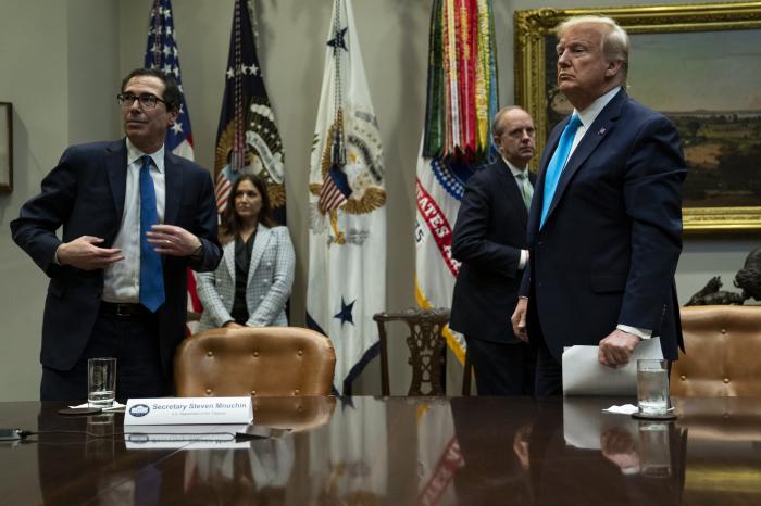 Treasury Secretary Steven Mnuchin and President Donald Trump