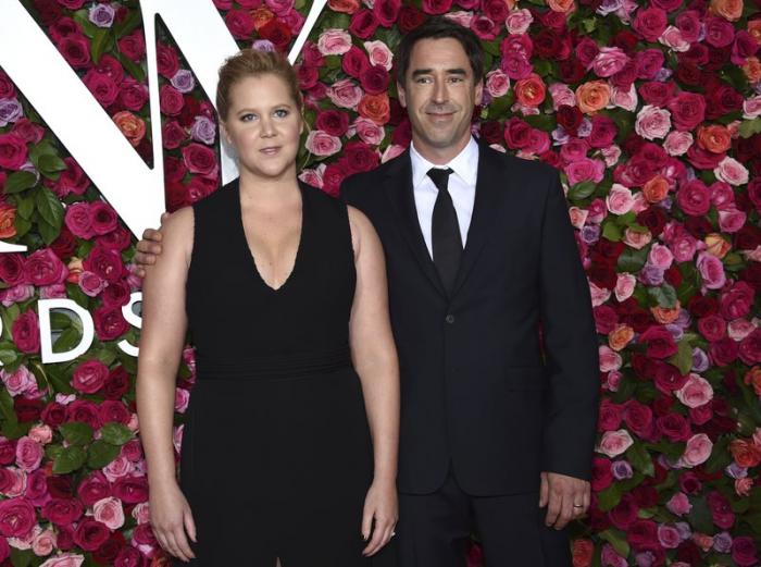 Amy Schumer, left, and Chris Fischer at the 72nd annual Tony Awards in New York.