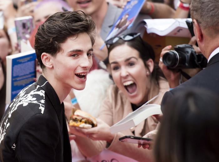 Actor Timothee Chalamet on the red carpet for "Beautiful Boy" during the 2018 Toronto International Film Festival.