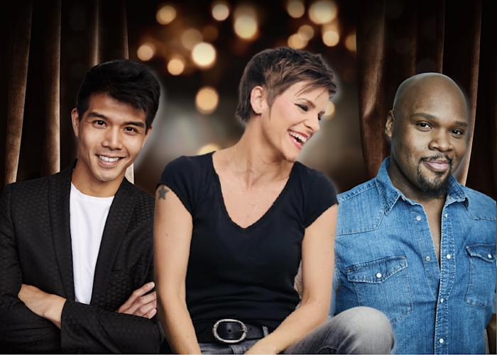(l to r) Telly Leung, Jenn Colella and Michael James Scott.
