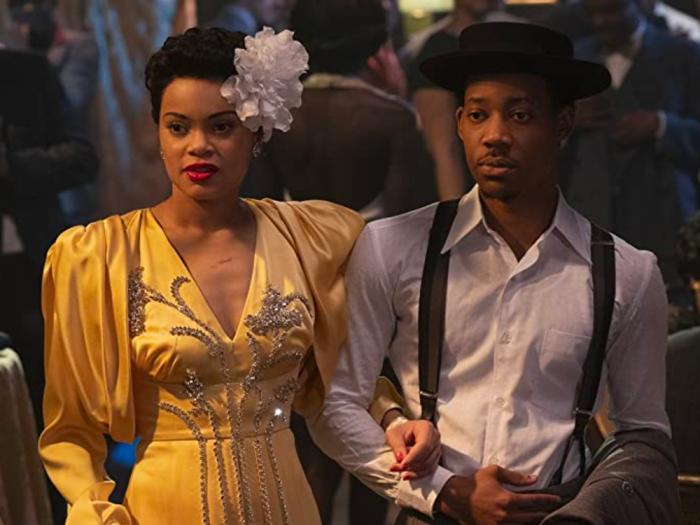 Andra Day and Tyler James Williams in 'The United States vs. Billie Holiday'