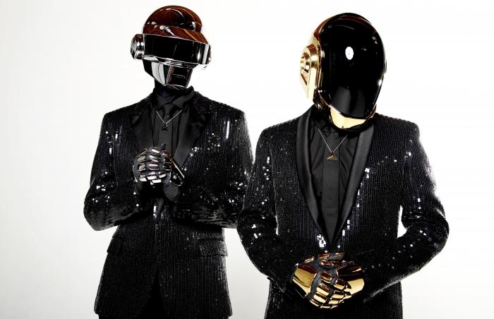 Thomas Bangalter, left, and Guy-Manuel de Homem-Christo, from the music group, Daft Punk, pose for a portrait in Los Angeles. 