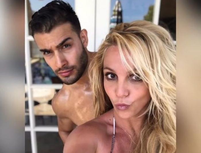 Sam Asgharil, left, with Britney Spears, right.