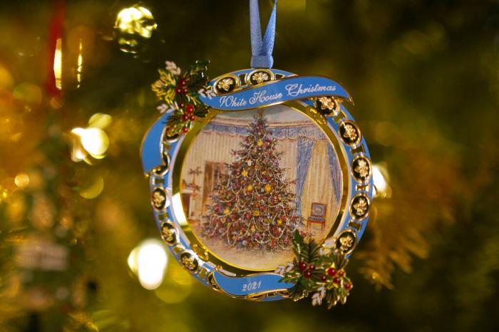 The White House Historical Association's 2021 Christmas tree ornament that honors President Lyndon Johnson.