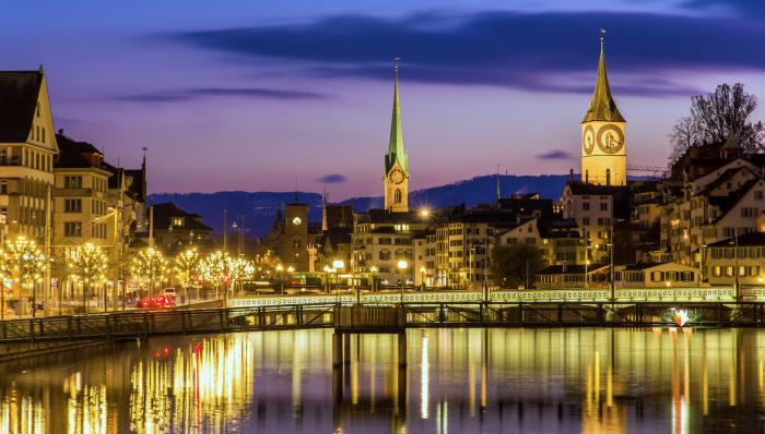 Zurich at night.