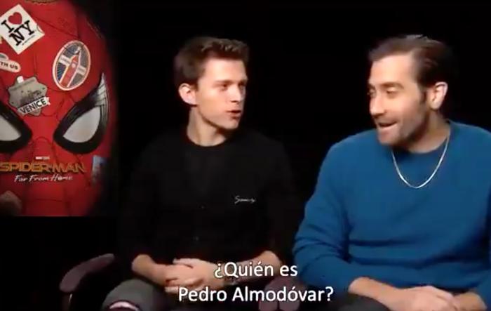 Tom Holland, left, with Jake Gyllenhaal, right.
