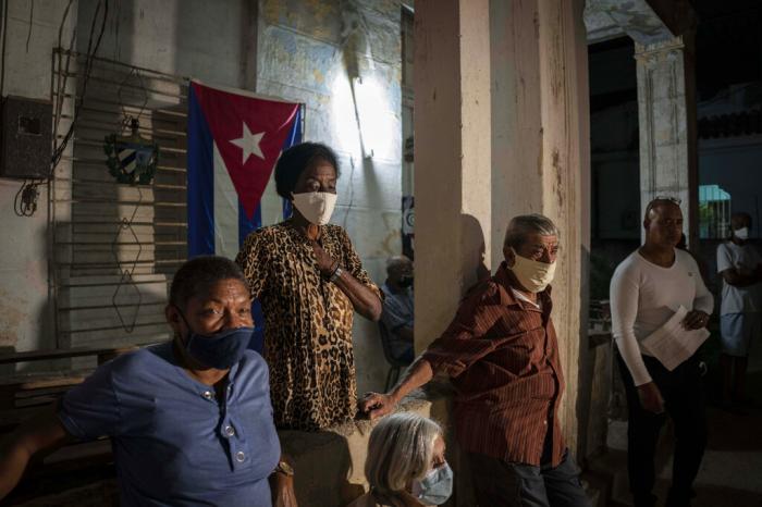 Residents attend a popular consultation to discuss the draft of a new family code, in Havana, Cuba.