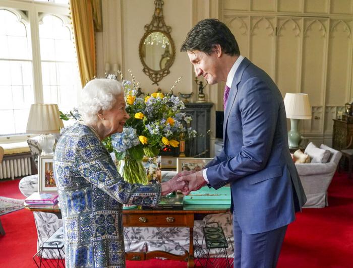 Britain's Queen Elizabeth II receives Canada's Prime Minister Justin Trudeau during an audience at Windsor Castle, Windsor, England