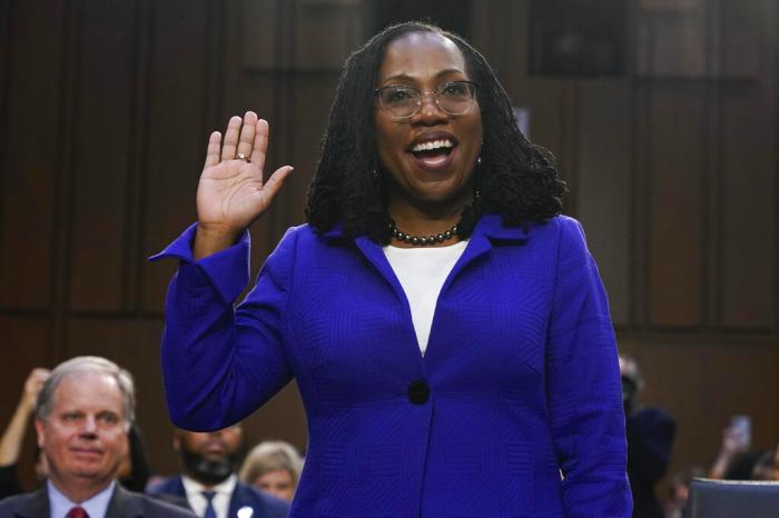 Supreme Court nominee Judge Ketanji Brown Jackson is sworn in for her confirmation hearing before the Senate Judiciary Committee.