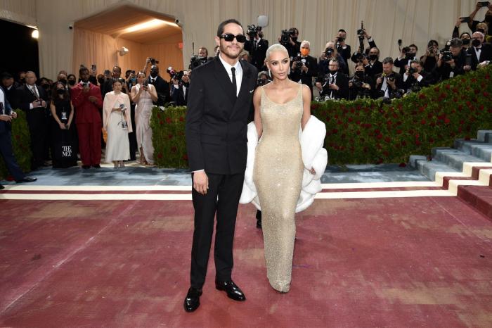 Kim Kardashian, right, and Pete Davidson attend The Metropolitan Museum of Art's Costume Institute benefit gala celebrating the opening of the "In America: An Anthology of Fashion" exhibition on Monday, May 2, 2022, in New York