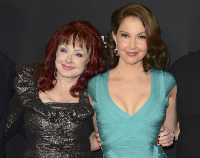 Naomi Judd, left, and Ashley Judd arrive at the LA premiere of "Olympus Has Fallen" in Los Angeles in 2013.