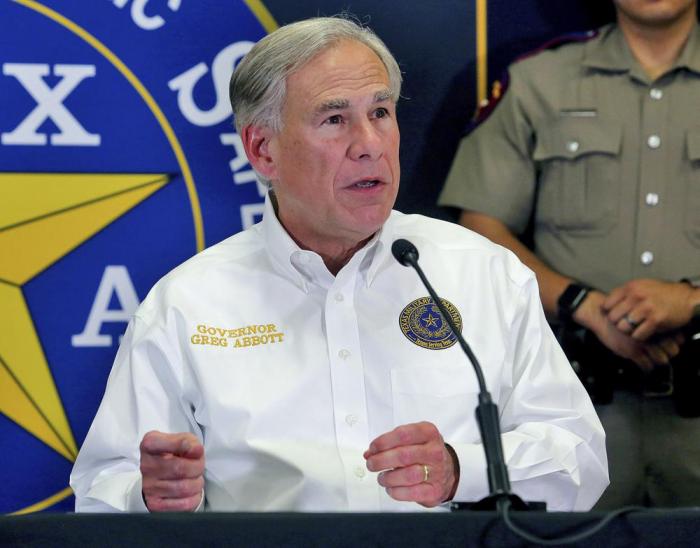 Texas Gov. Greg Abbott speaks during a news conference April 6, 2022, in Weslaco, Texas. 