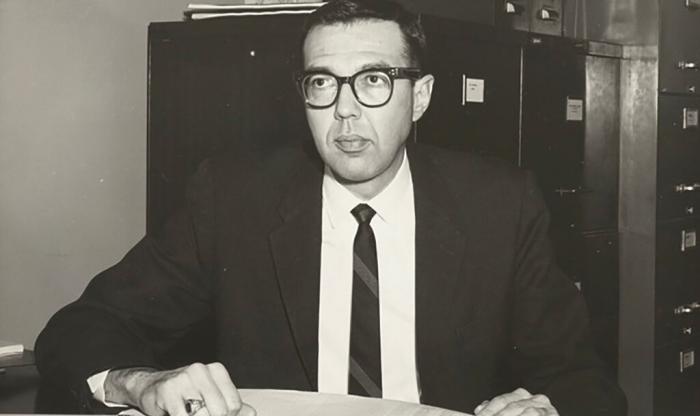Richard Schlegel is seen in his office at the Pennsylvania Department of Highways.