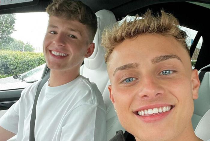 YouTuber Adam B, left, with his boyfriend Dom, right.