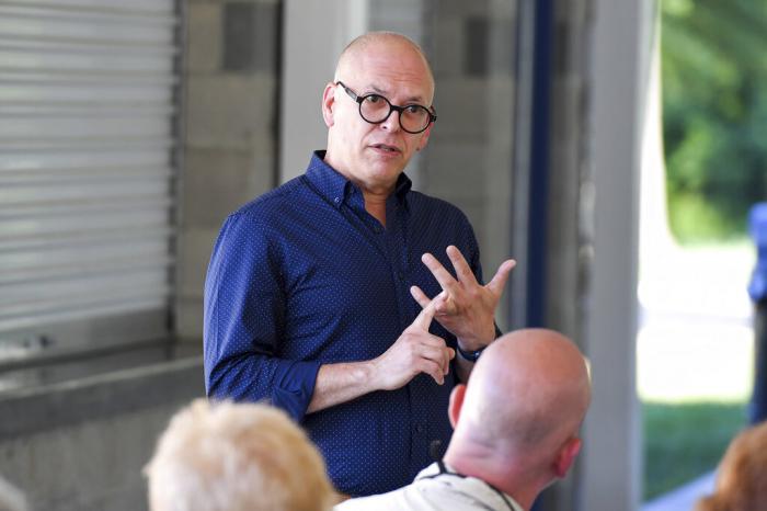Ohio House House District 89 Candidate Jim Obergefell speaks during a meeting.