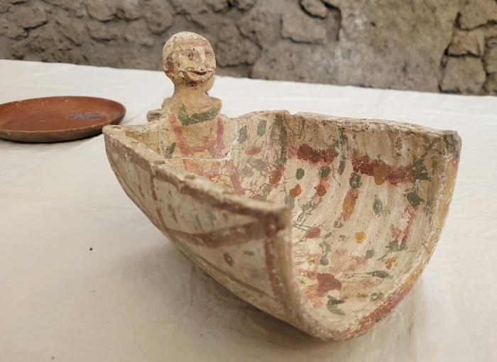 A picture provide by the Pompeii Archeological site press office, showing the latest discoveries in the ancient city of Pompeii which is enriching knowledge about the everyday lives of middle-class households. 