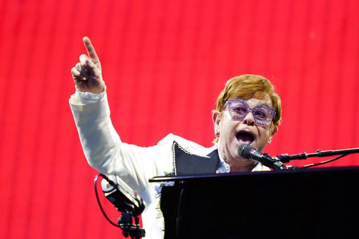 Elton John performs during his "Farewell Yellow Brick Road," tour, Friday, July 15, 2022, at Citizens Bank Park in Philadelphia.