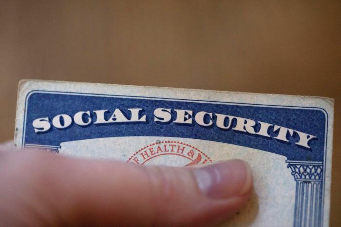 A Social Security card is displayed in Tigard, Ore.