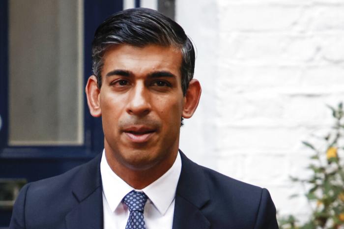 Conservative Party leadership candidate Rishi Sunak leaves his home in London.