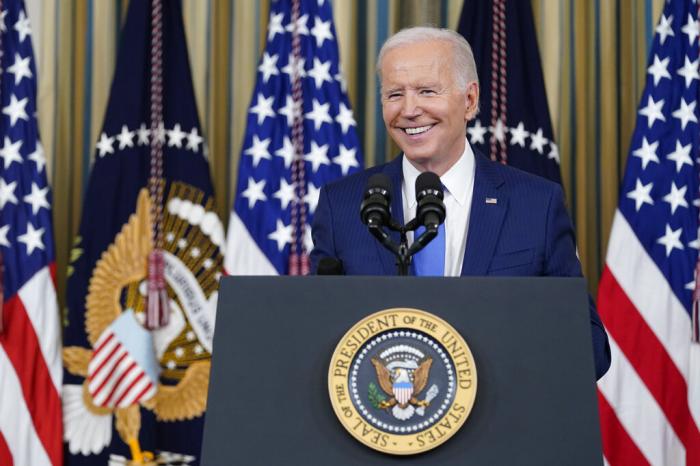 President Joe Biden speaks in the State Dining Room of the White House in Washington, Wednesday, Nov. 9, 2022.