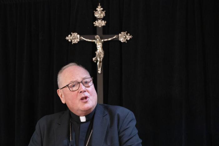 Cardinal Timothy Dolan, archbishop of New York, speaks during a news conference.