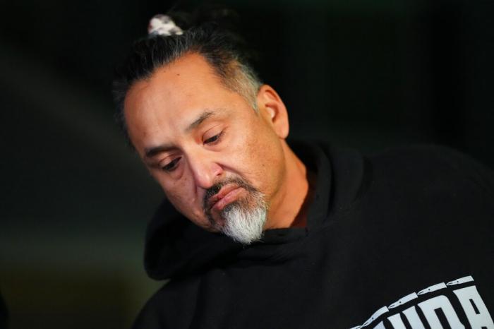 Richard Fierro talks during a news conference outside his home about his efforts to subdue the gunman in Saturday's fatal shooting at Club Q, Monday, Nov. 21, 2022, in Colorado Springs, Colo. 