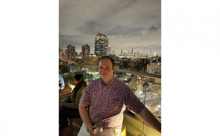 John Umberger at a rooftop bar in New York, on May 27, 2022.
