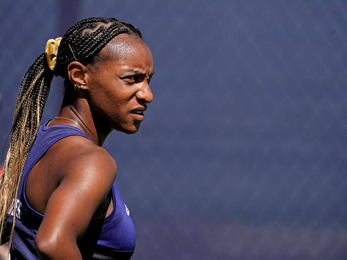 U.S. national team player Crystal Dunn listens to instructions during practice for a match against Nigeria Tuesday, Aug. 30, 2022, in Riverside, Mo.