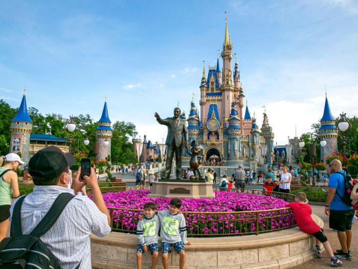  People visit the Magic Kingdom Park at Walt Disney World Resort in Lake Buena Vista, Florida, on April 18, 2022. 