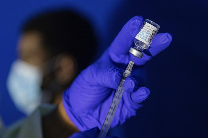 Family nurse practitioner Carol Ramsubhag-Carela prepares a syringe with the Mpox vaccine before inoculating a patient at a vaccinations site in Brooklyn, New York.
