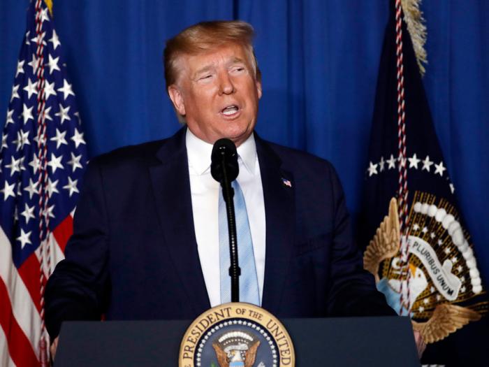 President Donald Trump speaks at his Mar-a-Lago estate on Jan. 3, 2019, in Palm Beach, 