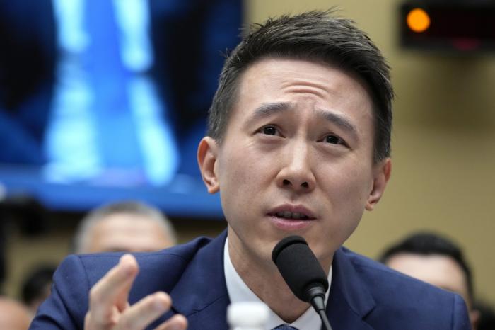 TikTok CEO Shou Zi Chew testifies during a hearing of the House Energy and Commerce Committee, on the platform's consumer privacy and data security practices and impact on children, Thursday, March 23, 2023, on Capitol Hill in Washington. 