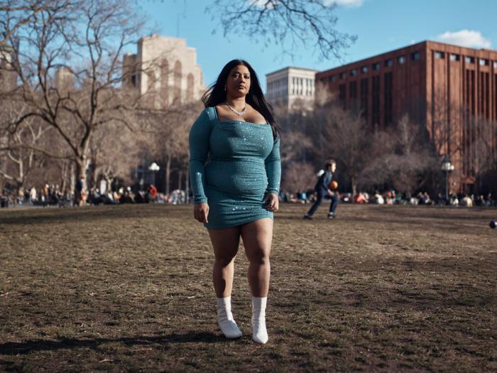 Australian Noelle Martin poses for a photo Thursday, March 9, 2023, in New York. The 28-year-old found deepfake porn of herself 10 years ago when out of curiosity one day she used Google to search an image of herself. (AP Photo/Andres Kudacki)