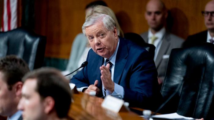 Sen. Lindsey Graham, R-S.C., speaks during a Senate Appropriations hearing on the President's proposed budget request for fiscal year 2024, on Capitol Hill in Washington, Tuesday, May 16, 2023. (AP Photo/Andrew Harnik)