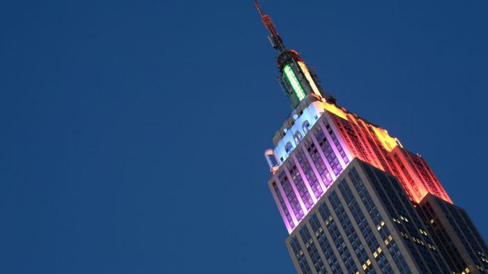 The Empire State Building during New York Pride