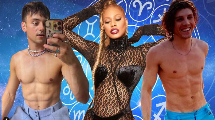 (l-r) Tom Daley, Laverne Cox and Lukas Gage