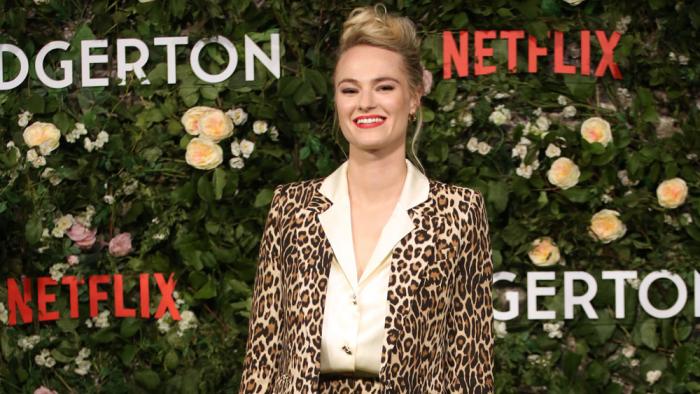 Jessica Madsen attends the "Bridgerton" Series 2 World Premiere at Tate Modern on March 22, 2022 in London, England. (Photo by Lia Toby/Getty Images)