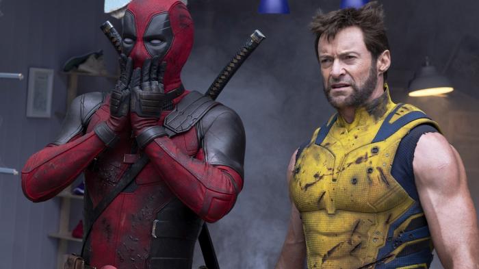 Ryan Reynolds as Deadpool/Wade Wilson and Hugh Jackman as Wolverine/Logan in a scene from "Deadpool & Wolverine."