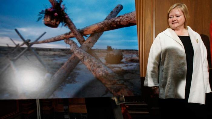  Judy Shepard, executive director of the Matthew Shepard Foundation and mother of hate crime victim Matthew Shepard, stands next to a photograph of the fence where Matthew was murdered, during a news conference at the U.S. Capitol April 12, 2007 in Washington, DC. Sen. Ted Kennedy (D-MA) and Sen. Gordon Smith (R-OR) announced they would name their new legislation, the Local Law Enforcement Hate Crimes Prevention Act, in honor of Matthew Shepard. 21-year-old Shepard was murdered when he was brutally beaten, tied to a fence and left for dead in an anti-gay hate crime in Wyoming in October 1998. (Photo by Chip Somodevilla/Getty Images)