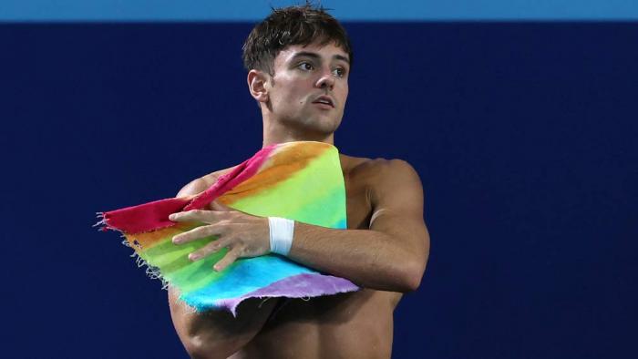 Tom Daley of Team Great Britain practices during a diving training session ahead of the Paris Olympic Games at the Aquatics Centre on July 23, 2024 in Paris, France. (Photo by Clive Rose/Getty Images)