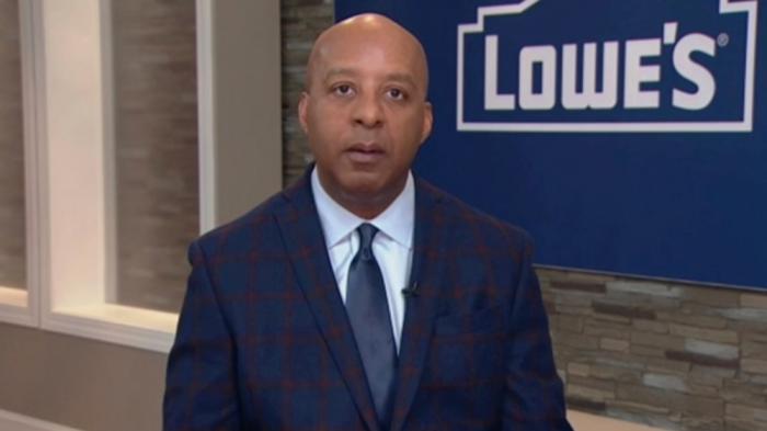 Marvin Ellison, Lowe's CEO, is interviewed by the Associated Press on Dec. 1, 2021 in Mooresville, N.C.