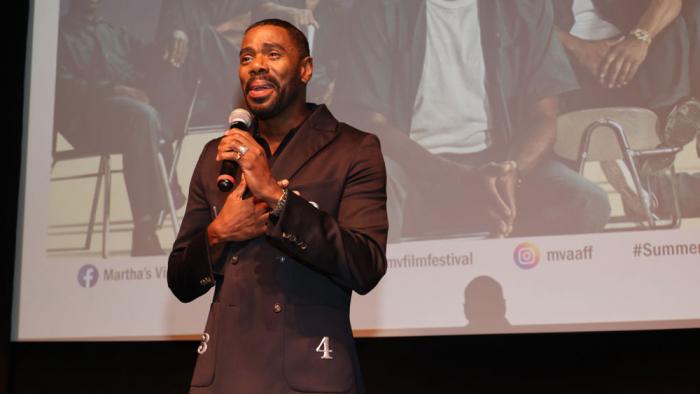 Colman Domingo speaks on stage as CÎROC Limonata & The House Of Creed celebrate film "Sing Sing" and Colman Domingo at the 2024 Opening Of Martha's Vineyard African American Film Festival at the Performing Arts Center on August 02, 2024 in Edgartown, Massachusetts