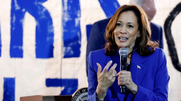 Democratic presidential candidate, U.S. Vice President Kamala Harris speaks at a campaign canvass kickoff event at a Beaver County Field Office on August 18, 2024 in Rochester, Pennsylvania. Harris, along with Democratic vice presidential candidate, Minnesota Gov. Tim Walz, his wife Gwen Walz and Second Gentleman Douglas Emhoff are participating in a Pennsylvania bus tour through out cities around western Pennsylvania. (Photo by Anna Moneymaker/Getty Images)