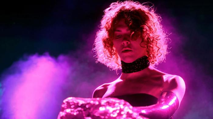 SOPHIE performs at Mojave Tent during the 2019 Coachella Valley Music And Arts Festival on April 19, 2019 in Indio, California