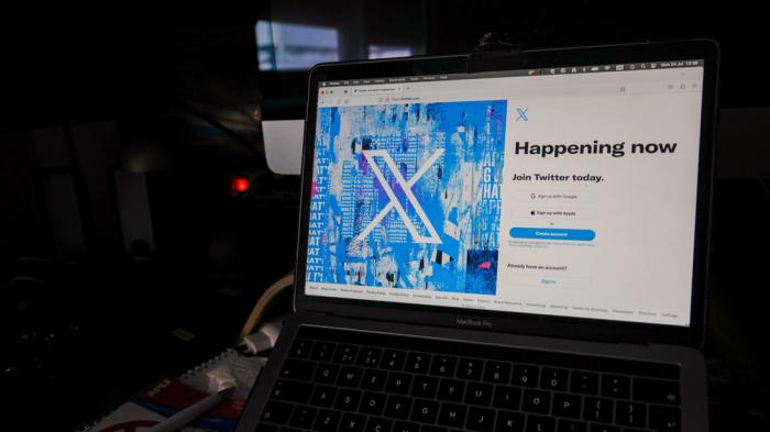 A view of a laptop shows the Twitter sign-in page with their logo, in Belgrade, Serbia, Monday, July 24, 2023