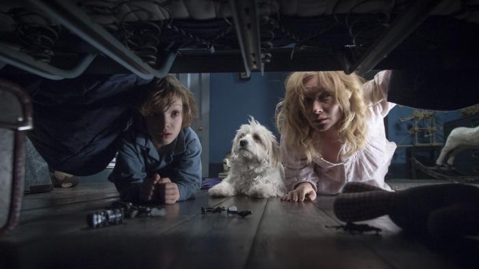 Noah Wiseman, left, and Essie Davis in a scene from the film "The Babadook."
