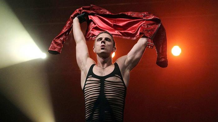 Jake Shears of Scissor Sisters performs on stage during the Splendour in the Grass festival at Woodfordia on July 30, 2010 in Woodford, Australia