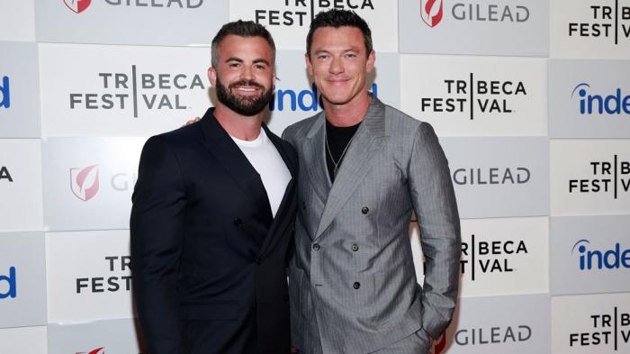  Fran Tomas and Luke Evans attend the "Our Son" premiere during the 2023 Tribeca Festival at Spring Studios on June 10, 2023 in New York City. (Photo by Jason Mendez/Getty Images for Tribeca Festival)