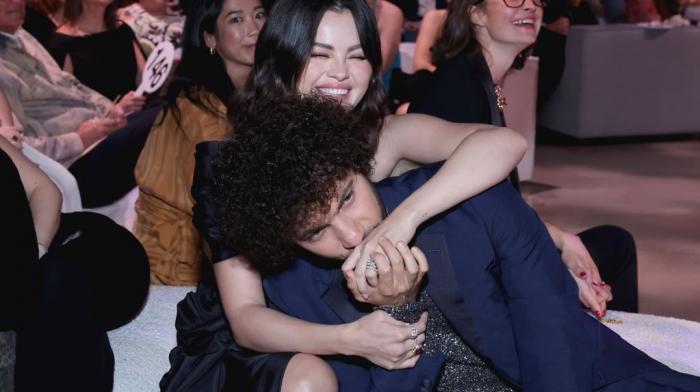 Selena Gomez and Benny Blanco attend the Second Annual Rare Impact Fund Benefit Supporting Youth Mental Health, hosted by Selena Gomez, at Nya Studios on October 24, 2024 in Los Angeles, California.